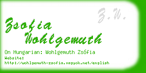 zsofia wohlgemuth business card